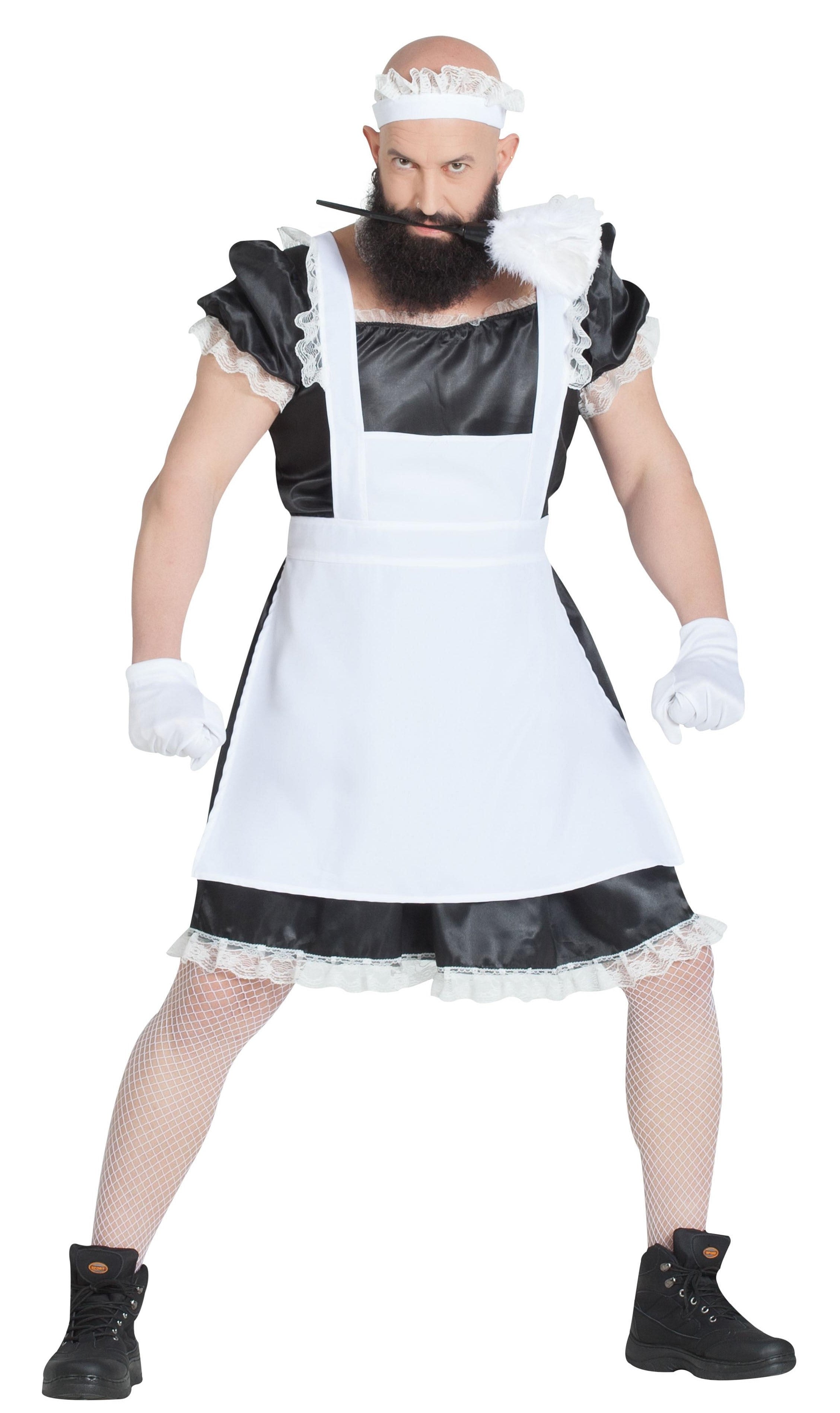 Disfraz de Sirvienta con Cofia para Hombre Despedidas Kimokawaii