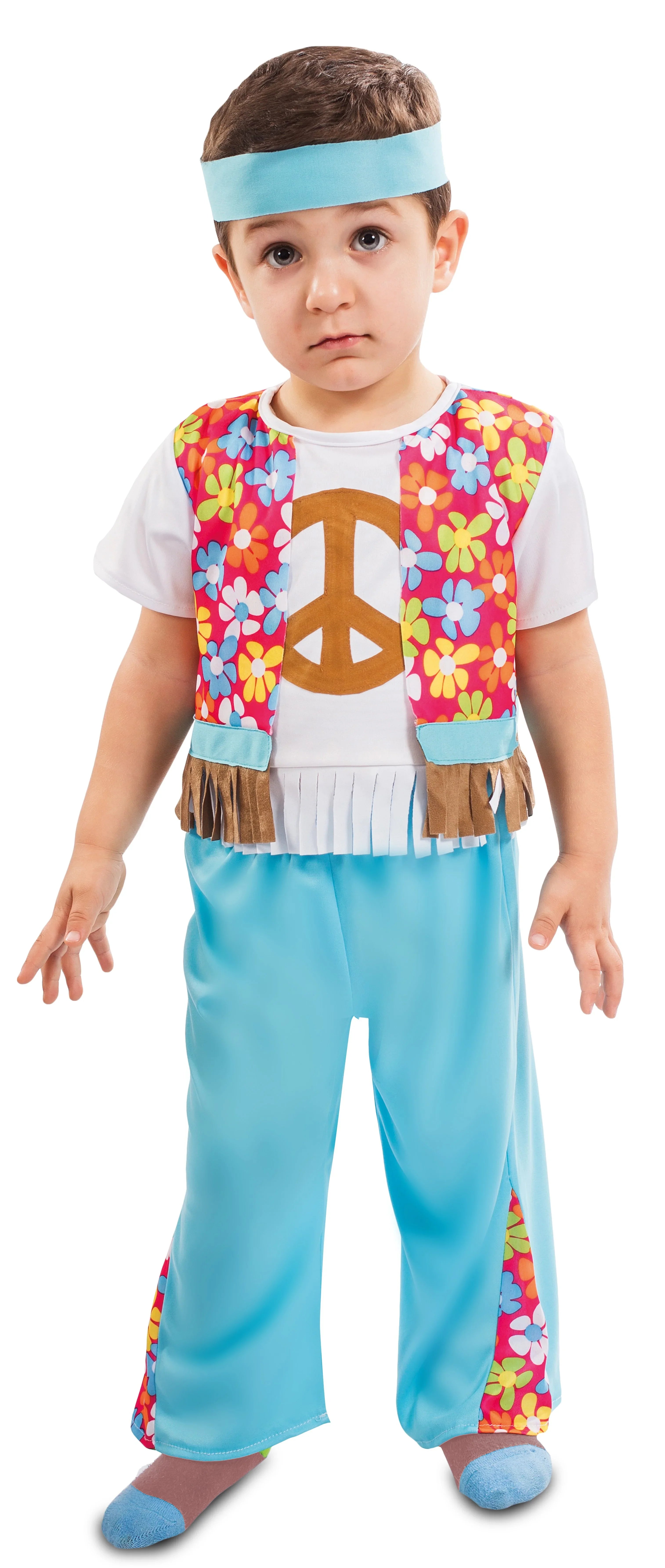 Disfraz de Hippie Azul para Bebé Hippie EuroCarnavales De 1 a 2 años