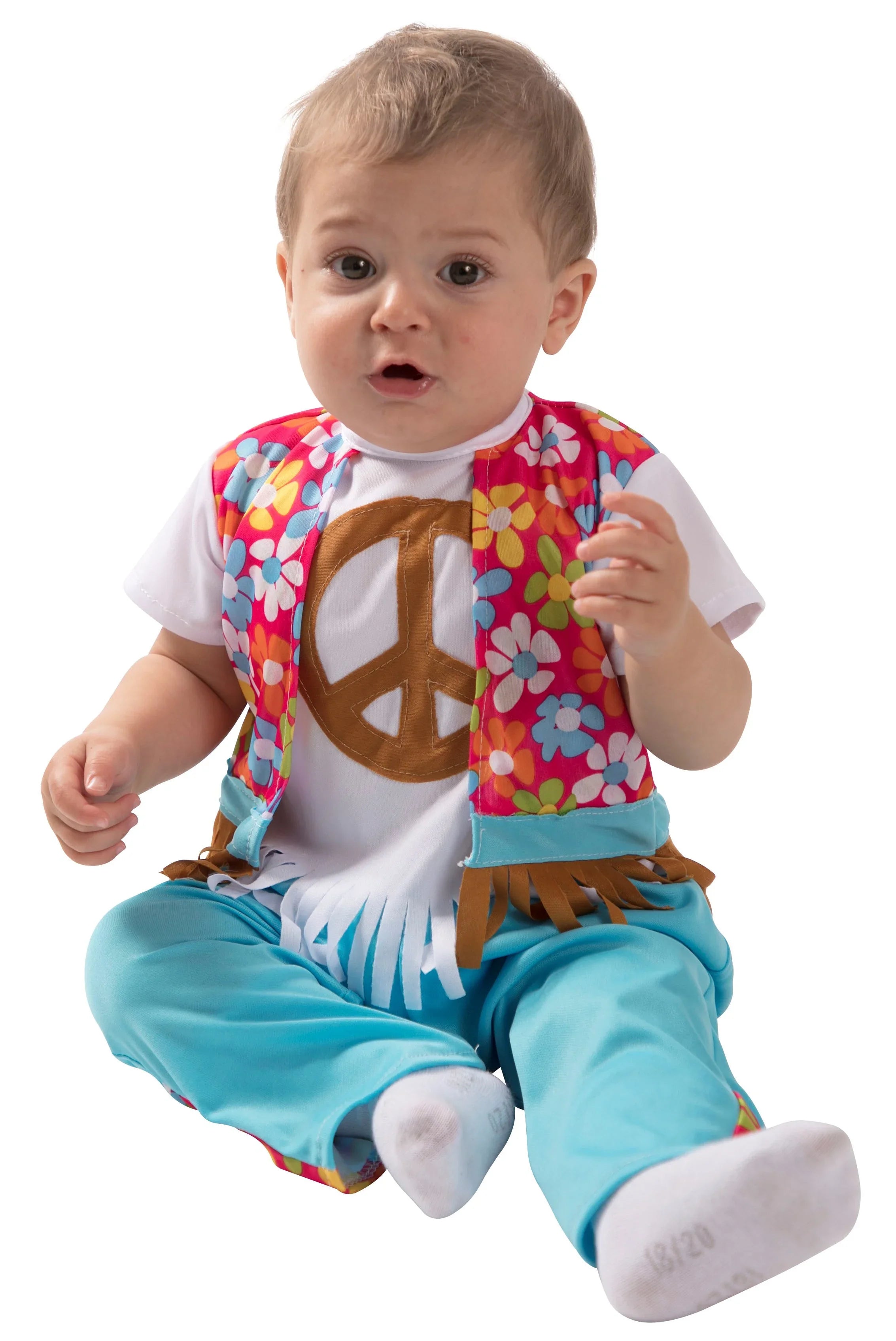 Disfraz de Hippie Azul para Bebé Hippie EuroCarnavales De 6 a 12 meses
