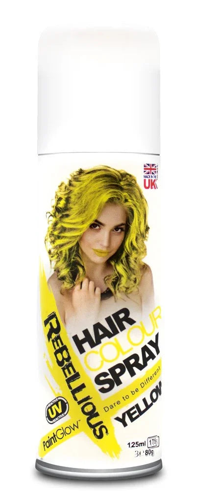 Spray para Pelo Fluorescente en Diferentes Colores Spray para Pelo EuroCarnavales Amarillo