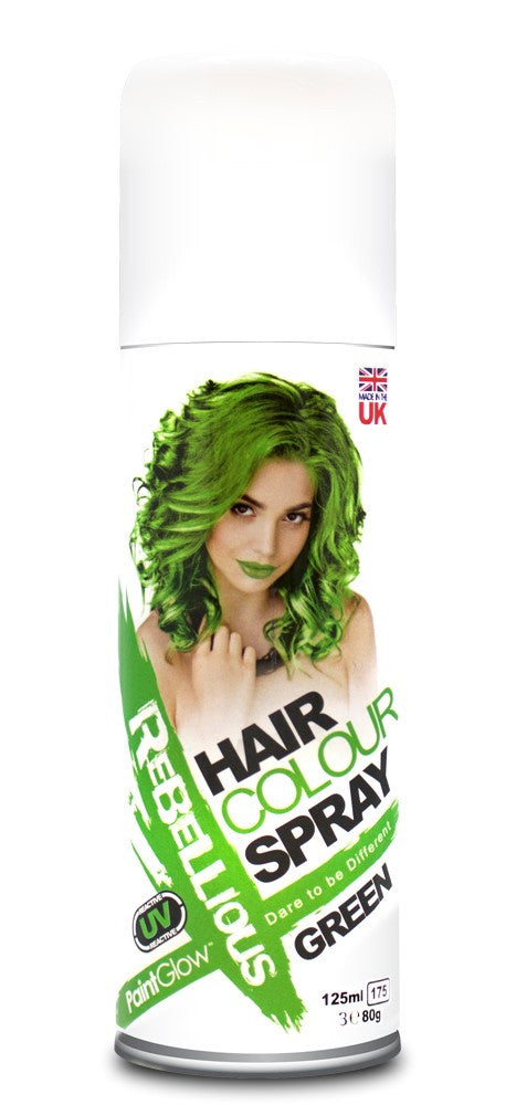 Spray para Pelo Fluorescente en Diferentes Colores Spray para Pelo EuroCarnavales Verde