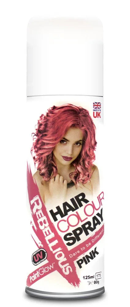 Spray para Pelo Fluorescente en Diferentes Colores Spray para Pelo EuroCarnavales Rosa