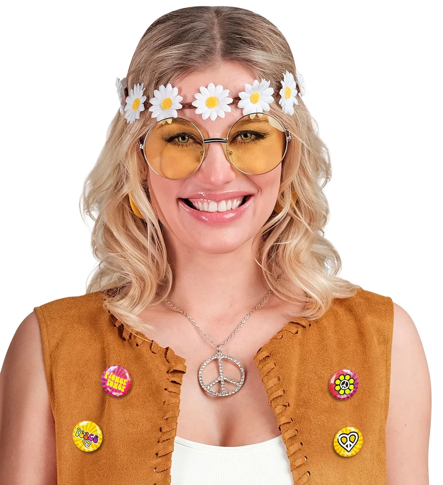 Pack de Chapas Hippies Flower Power Complementos Hippies Widmann
