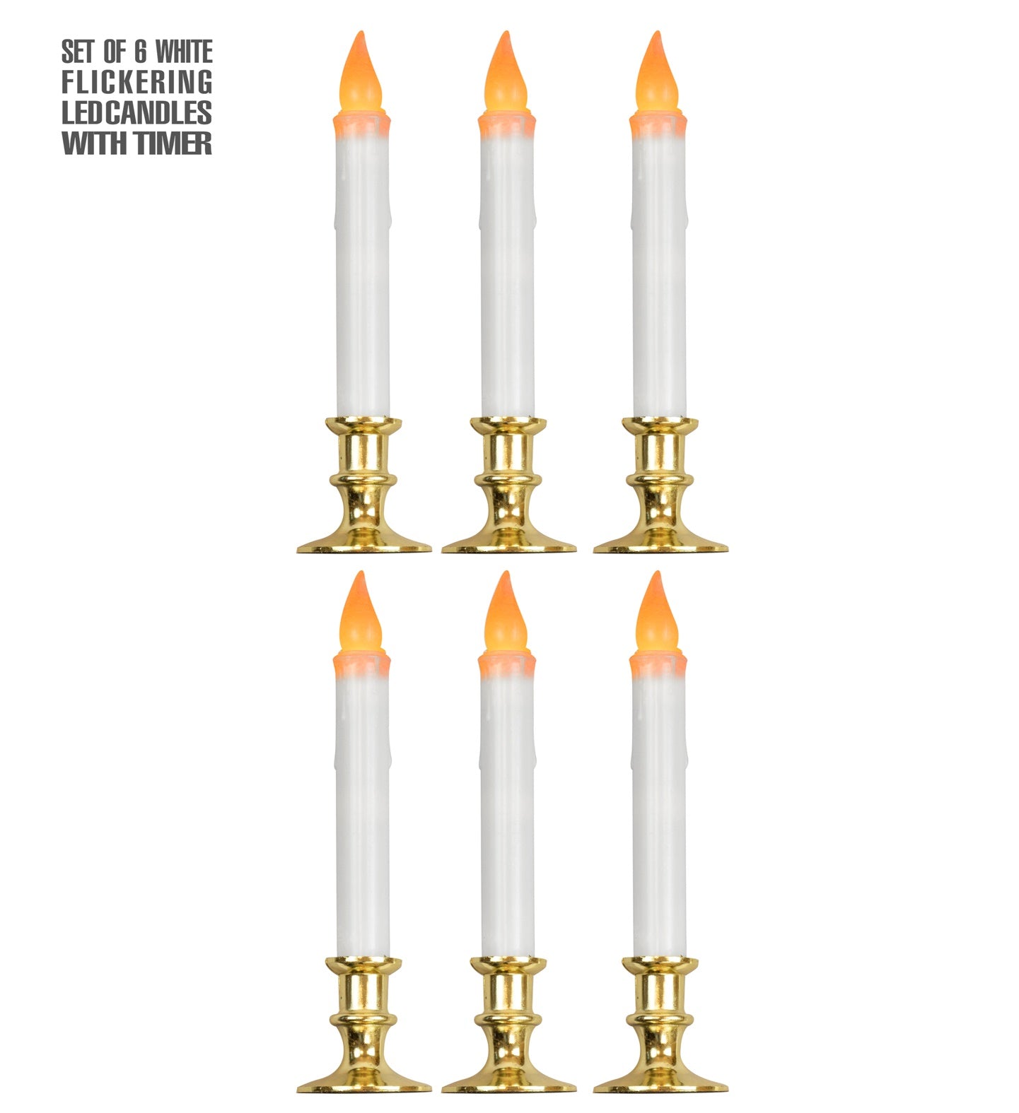 Set de 6 Candelabros con Velas Led y Temporizador Decoración Halloween Widmann