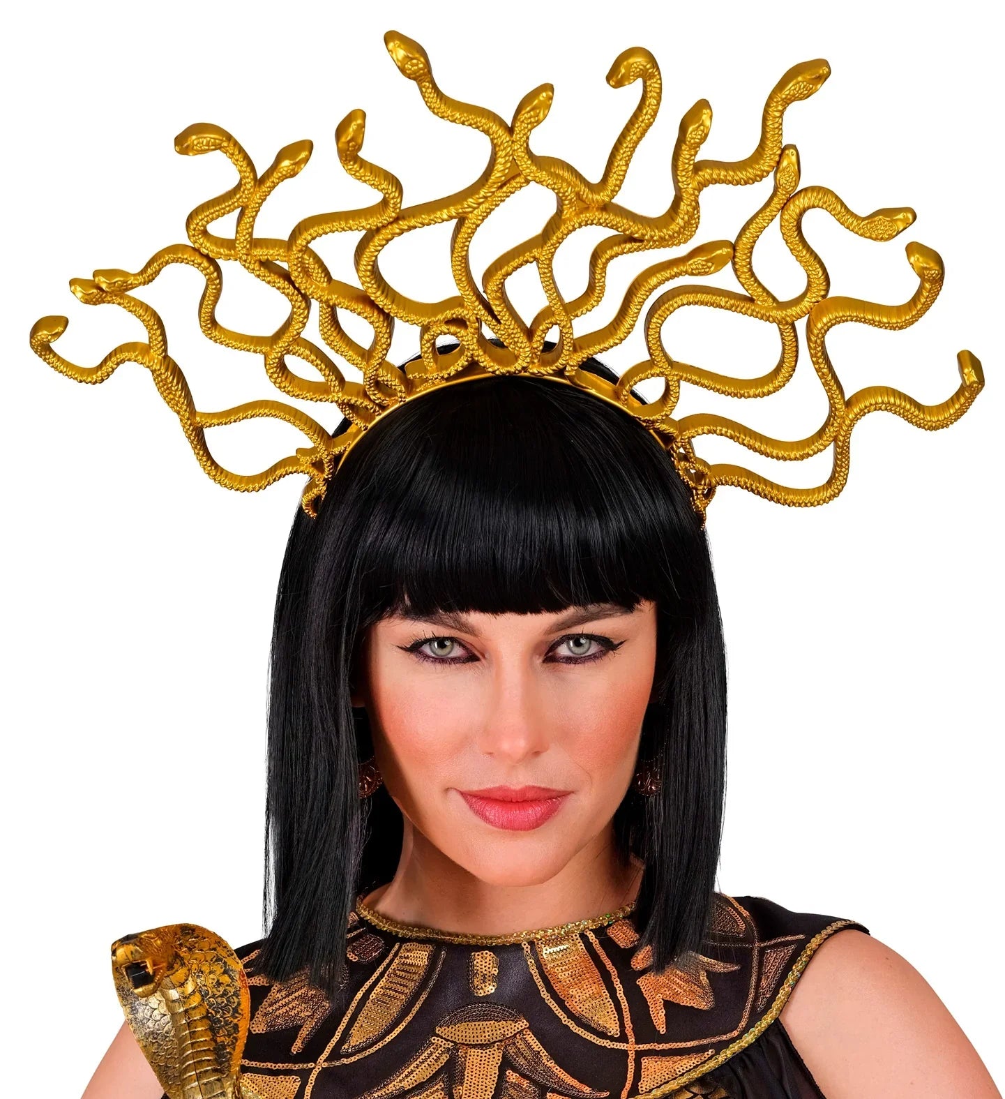 Diadema de Medusa con Serpientes Doradas Complementos Romanos y Griegos Widmann