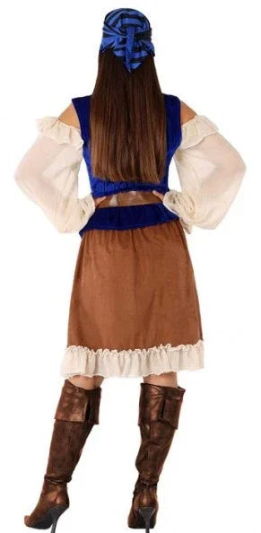 Disfraz de Pirata Azul Elegante para Mujer Piratas Atosa
