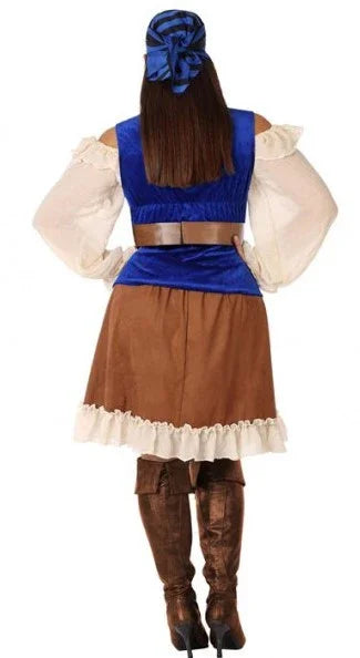 Disfraz de Pirata Azul Elegante para Mujer Piratas Atosa