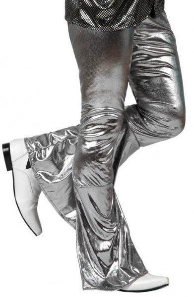 Pantalón de Campana Disco Plateado para Hombre Discotequeros Atosa