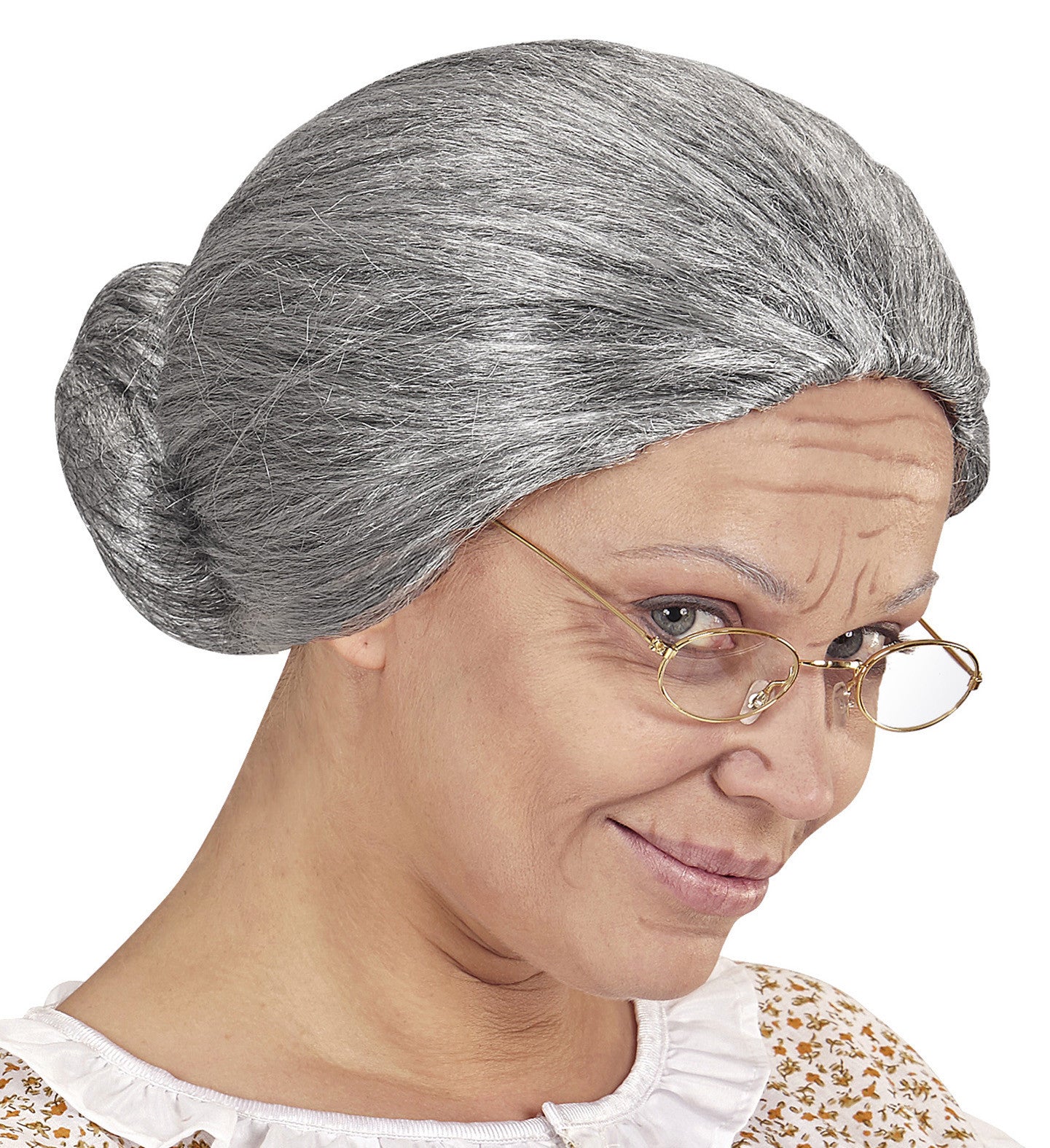 Peluca de Abuela Canosa con Moño Pelucas Canosas Widmann