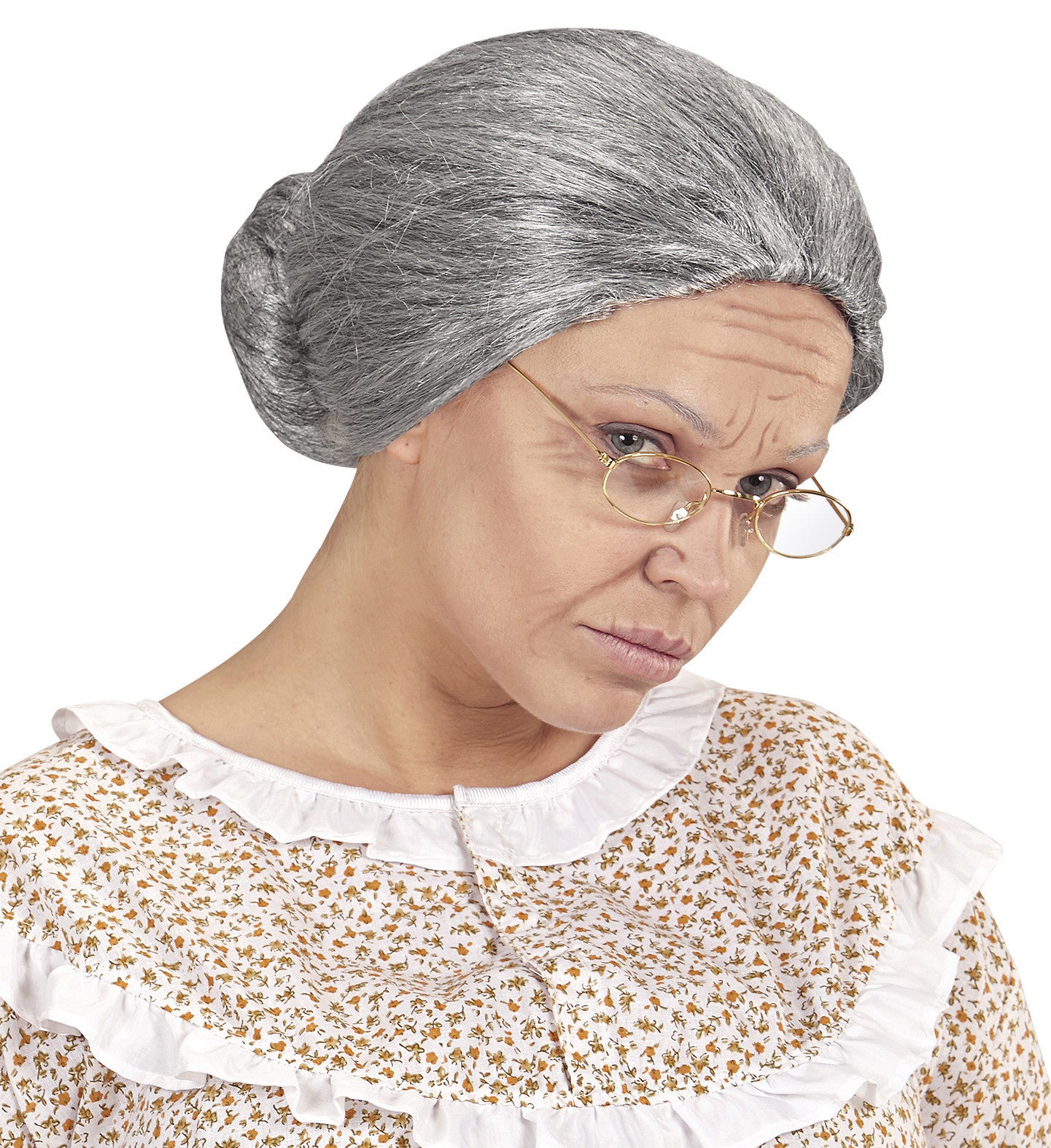 Peluca de Abuela Canosa con Moño Pelucas Canosas Widmann