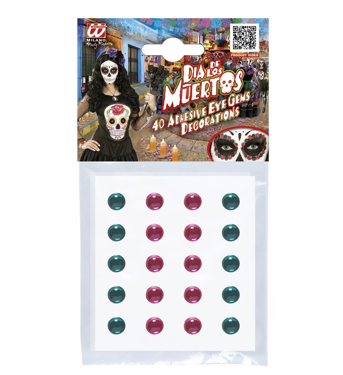 Gemas Adhesivas Rosas y Verdes para Maquillaje Adhesivos y Esmaltes Widmann