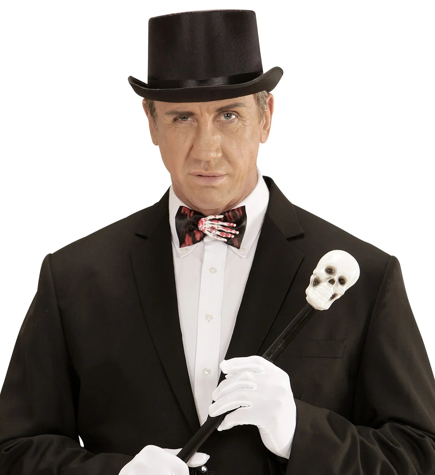 Pajarita Sangrienta con Mano de Esqueleto Complementos Halloween Widmann