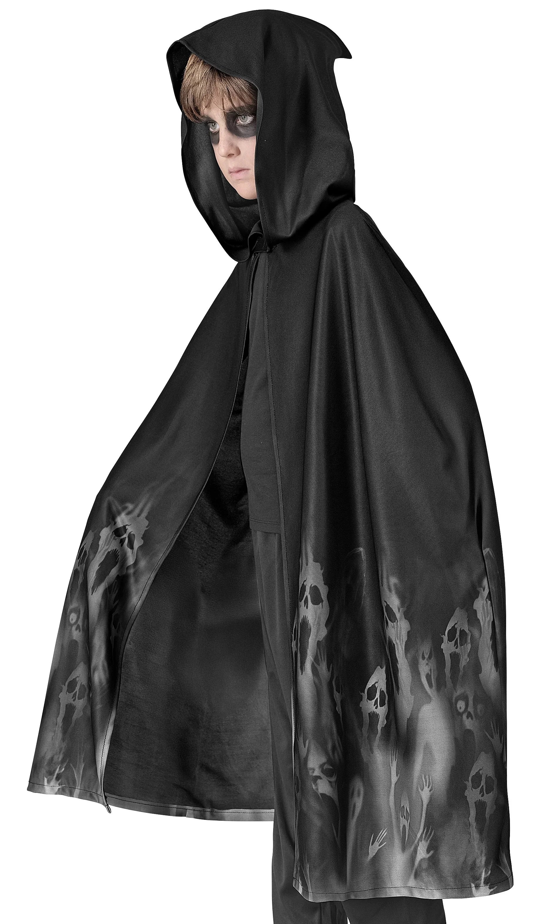 Capa con Capucha Negra con Fantasmas Infantil Capas Widmann