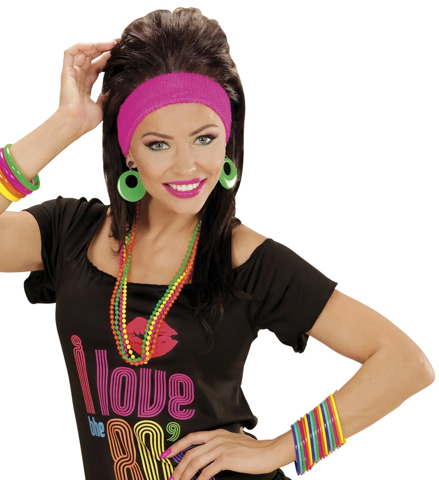 Set de Pulseras Años 80 en Colores Neón Años 80 Widmann