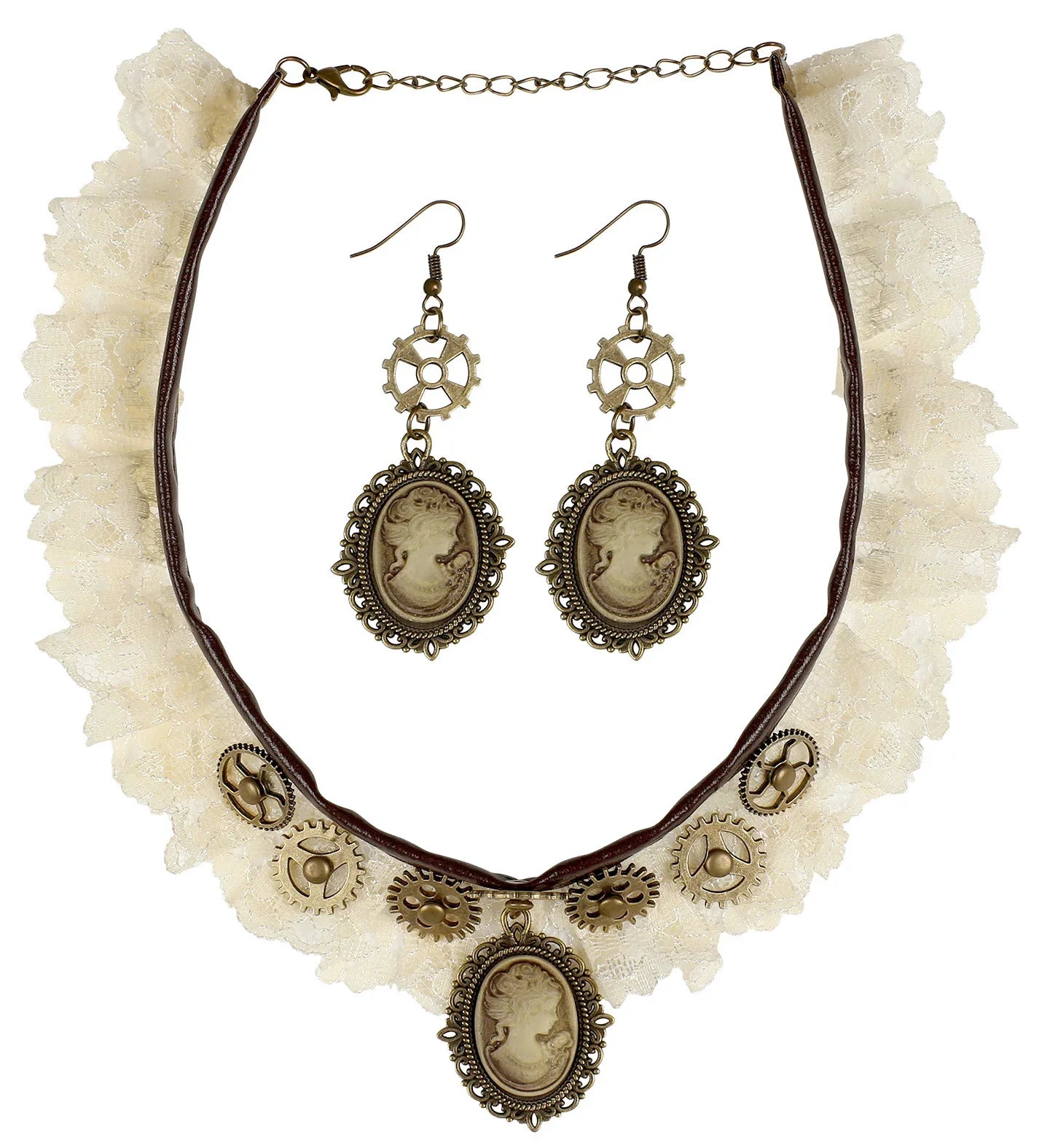 Kit Steampunk con Pendientes y Collar Steampunk Widmann