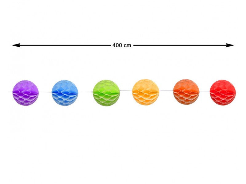 Guirnalda de Pompones de Papel de Colores Decoración Atosa