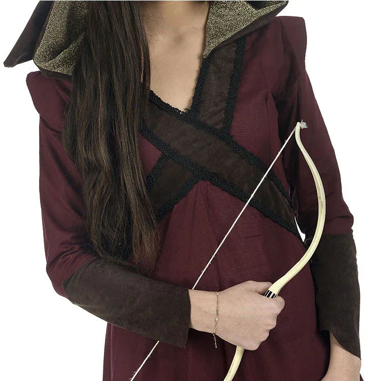 Disfraz de Arquera Medieval Granate para Mujer Arqueros Medievales Limit Sport