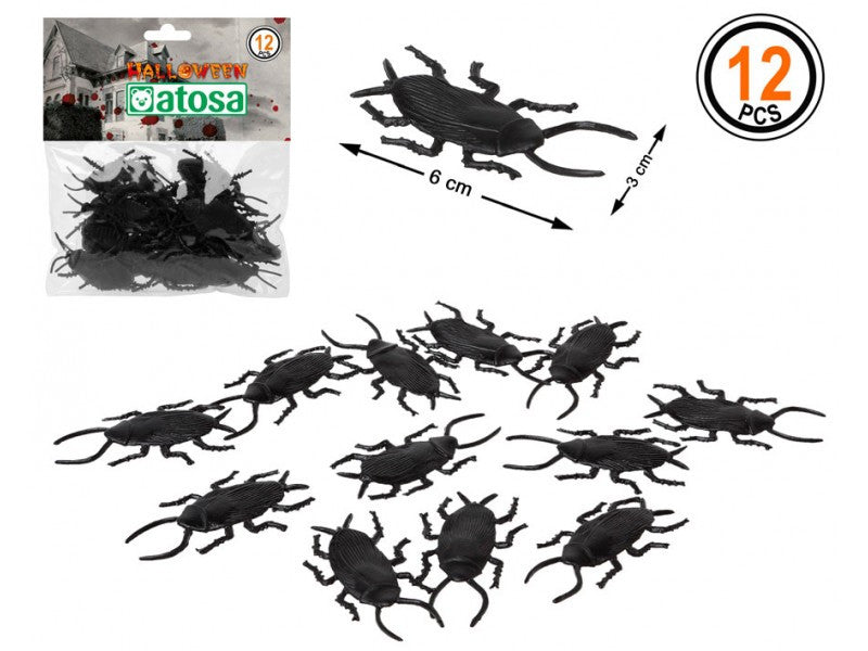 Pack de Cucarachas para Decoración de Halloween Decoración Halloween Atosa