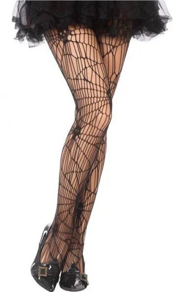 Pantys con Forma de Tela de Araña y Calaveras Accesorios Halloween Atosa