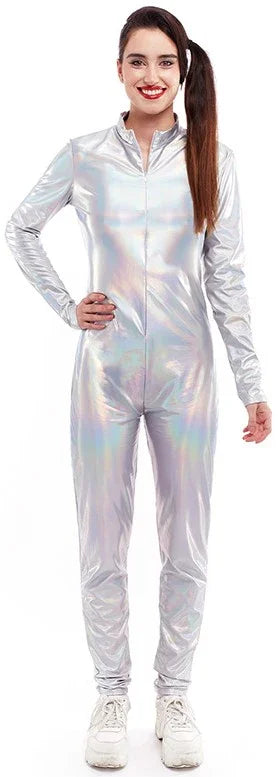 Malla de Cuerpo Entero Plateada Metalizada para Mujer Mallas y Maillots Partilandia