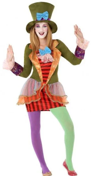 Disfraz de Sombrerera Loca Divertida Infantil Sombrerero Loco Atosa De 12 a 14 años