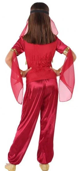 Disfraz de Princesa Árabe Rojo para Niña Árabe Atosa