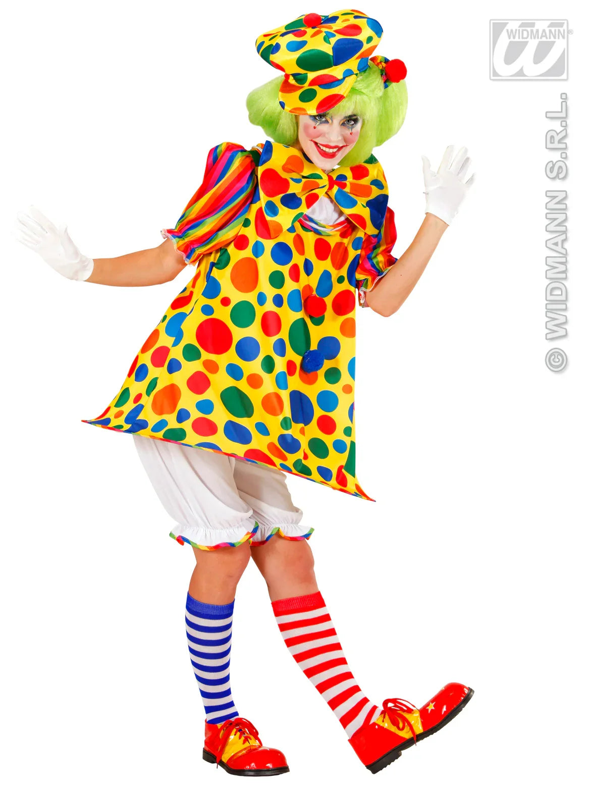 Disfraz de Clown con lunares Adultos Widmann