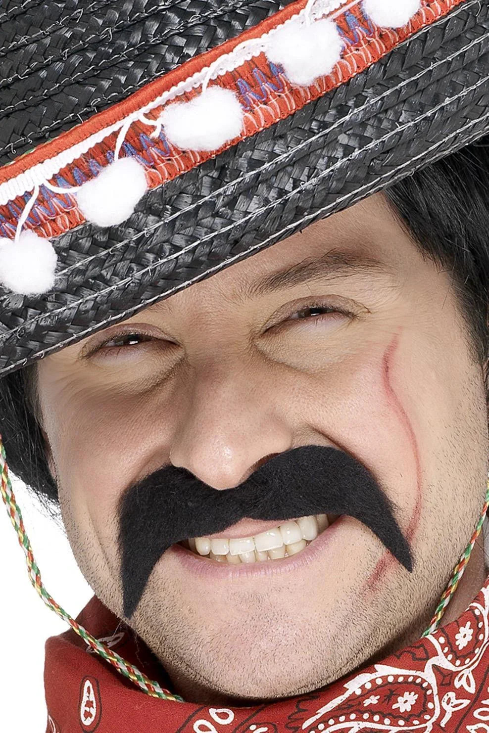 Bigote de Mexicano Negro con Adhesivo Barbas y Bigotes Smiffys