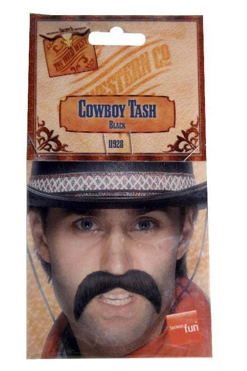 Bigote Negro con Adhesivo Barbas y Bigotes Smiffys