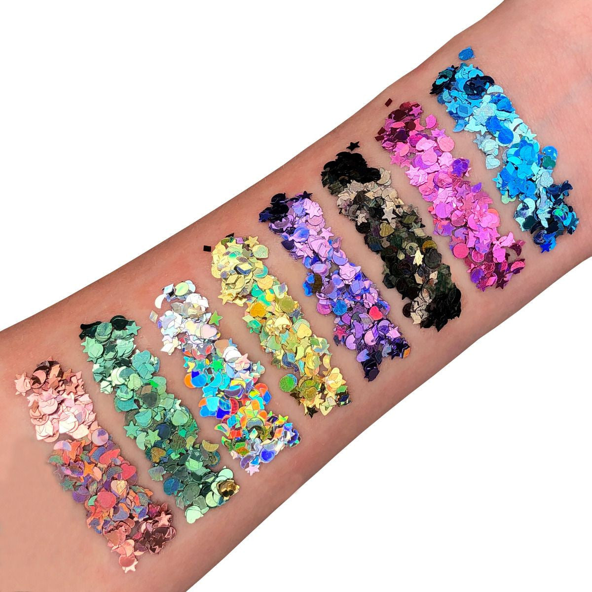 Purpurina Holográfica Grande con Formas en Colores Purpurina y Escarcha Smiffys