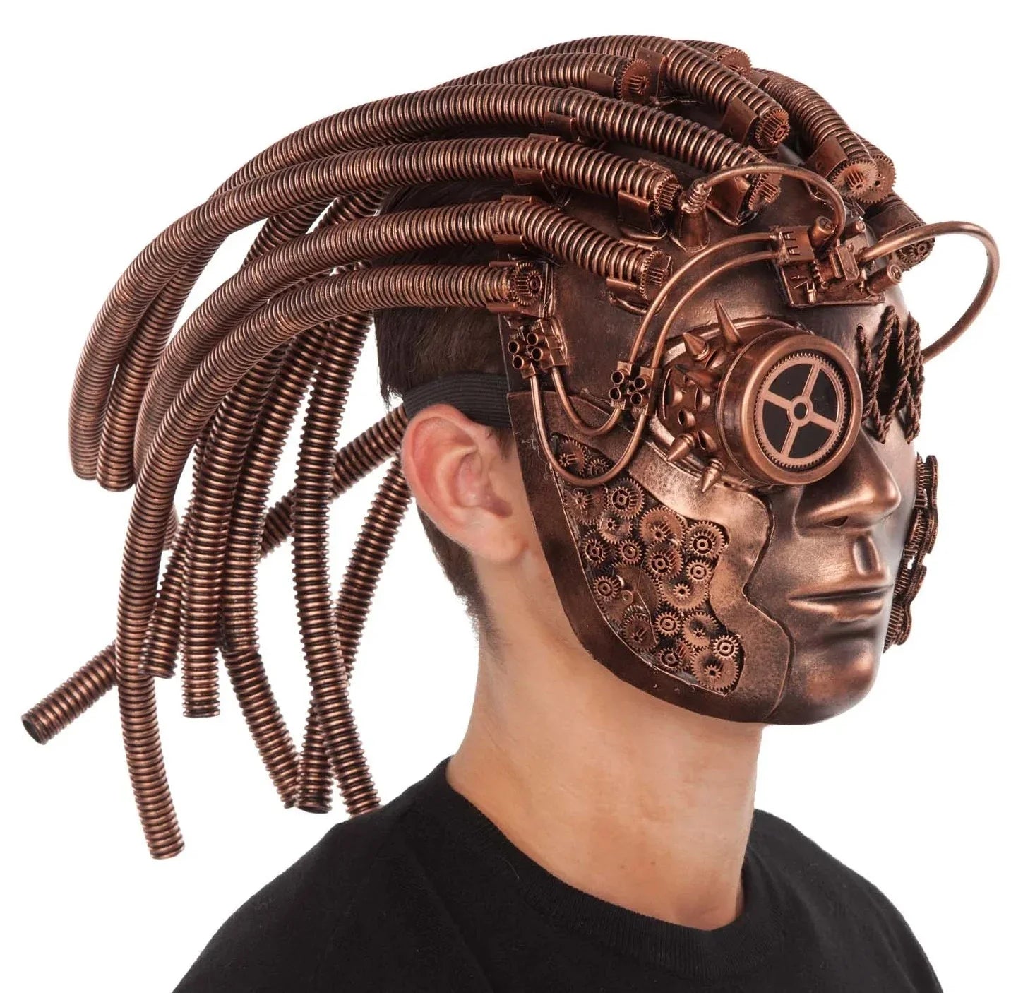 Máscara Steampunk Color Cobre con Pelo Steampunk Viving
