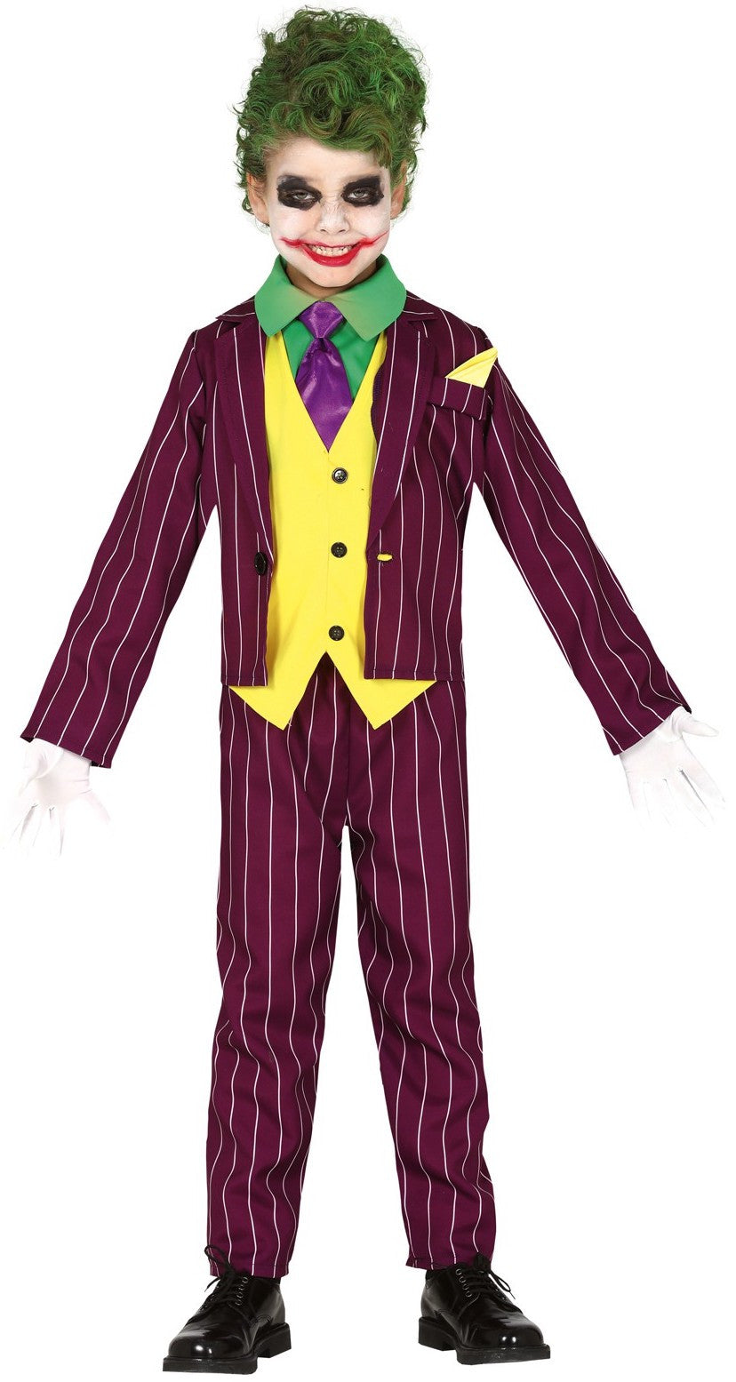 Disfraz de Joker Villano Loco para Niño Joker Guirca