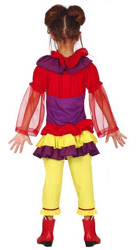 Disfraz de Payasa Asesina Colorida para Niña Pennywise Guirca