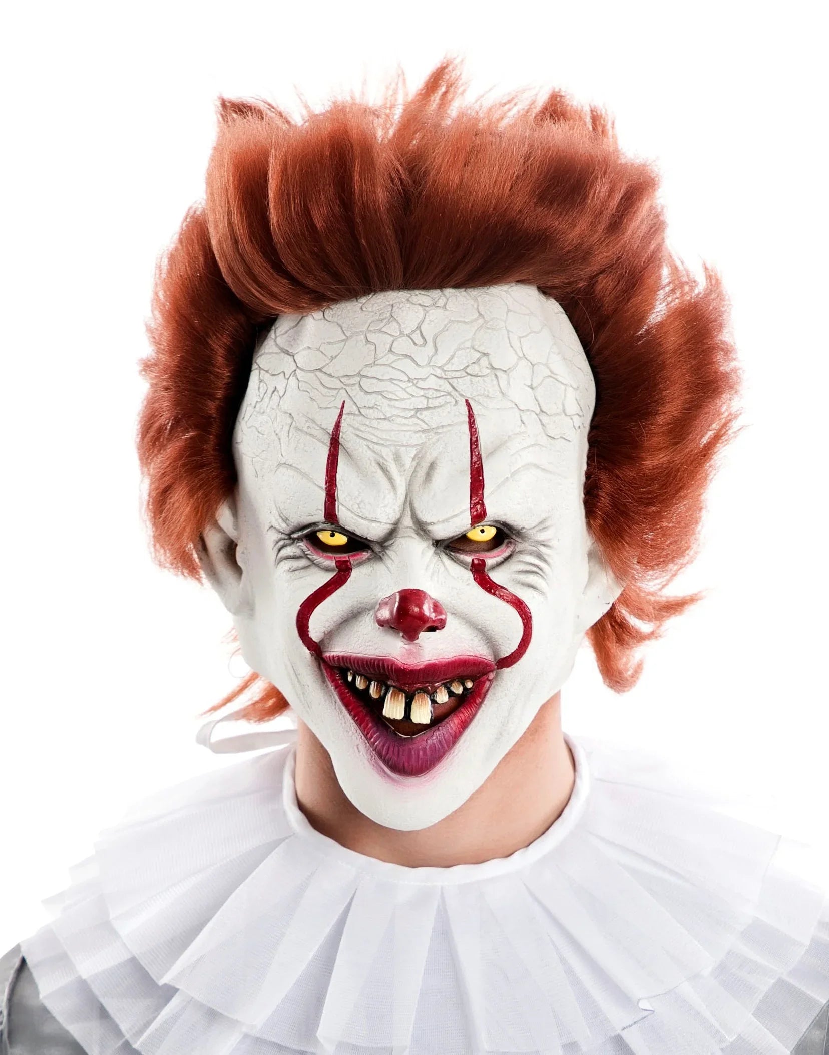 Máscara de Payaso Penny con Pelo para Adulto Pennywise EuroCarnavales