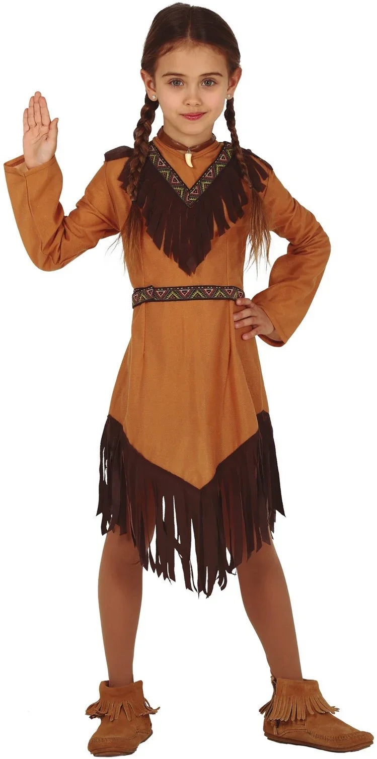 Disfraz de India Salvaje para Niña Indio Guirca