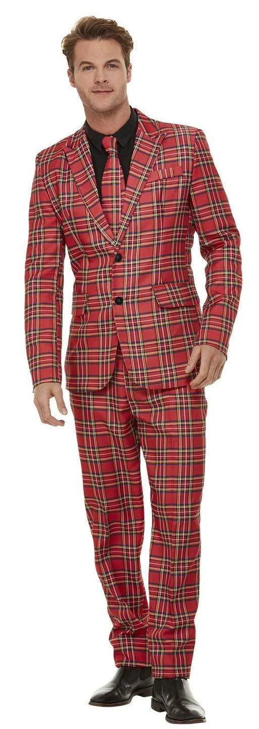 Traje de Escocés de Tartán Rojo para Hombre Trajes Originales Smiffys