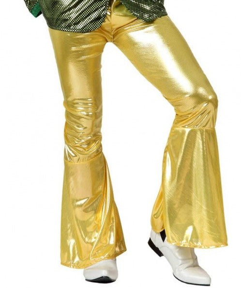 Pantalón de Campana Disco Dorado para Adulto Discotequeros Atosa