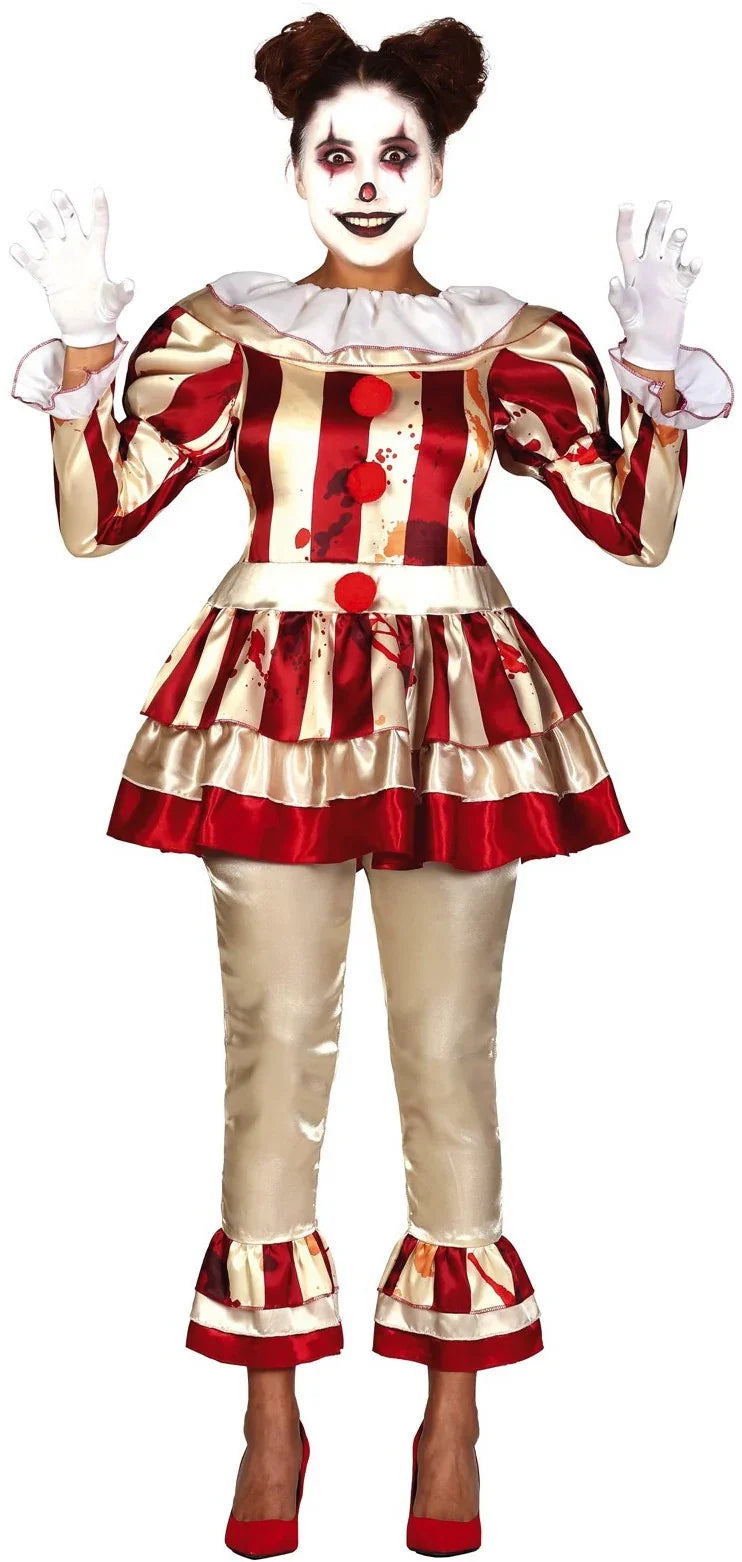 Disfraz de Payasa Asesina Clásica para Mujer Payasos Asesinos Guirca
