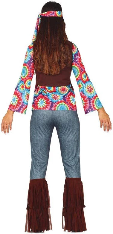 Disfraz de Hippie Floreada para Mujer Hippie Guirca