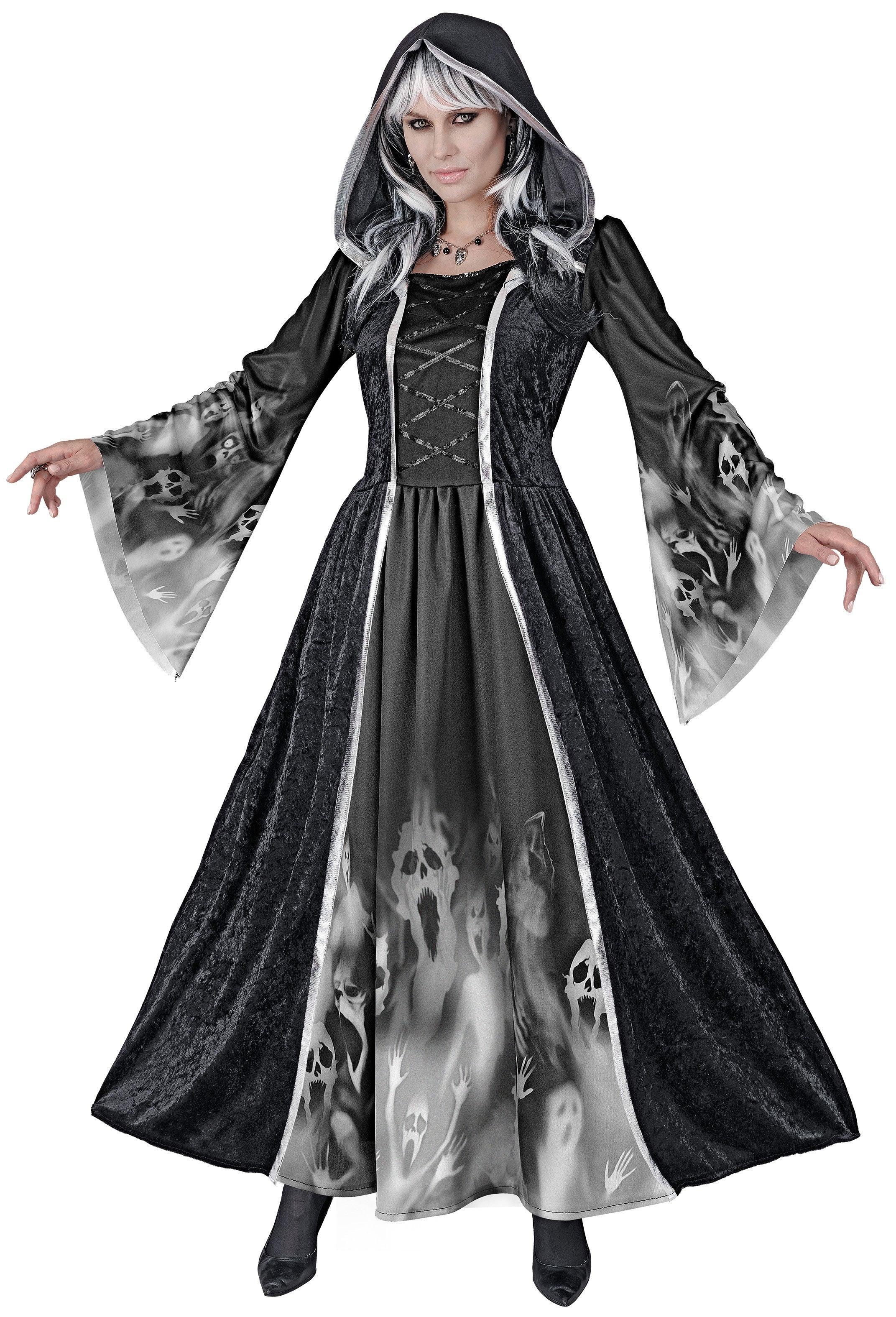 Disfraz de Bruja Nigromante con Capucha para Mujer Hechiceras y Brujos Medievales Widmann
