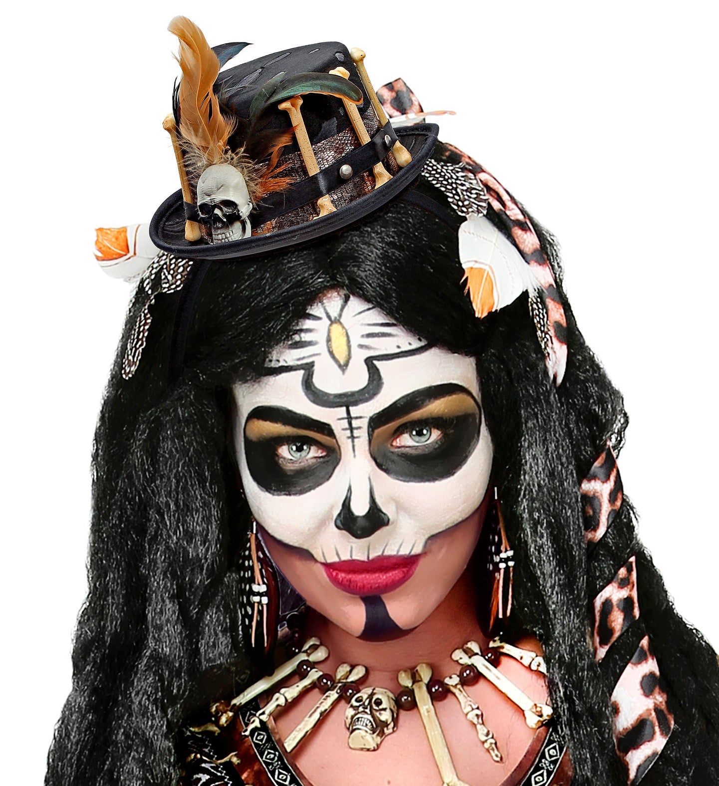 Diadema con Minichistera Vudú con Huesos y Calavera Hechiceros y Muñecas Vudú Widmann
