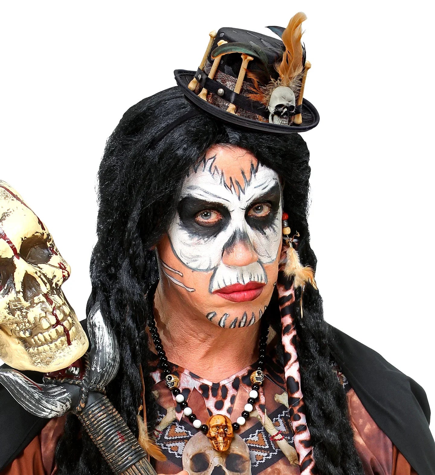 Diadema con Minichistera Vudú con Huesos y Calavera Hechiceros y Muñecas Vudú Widmann