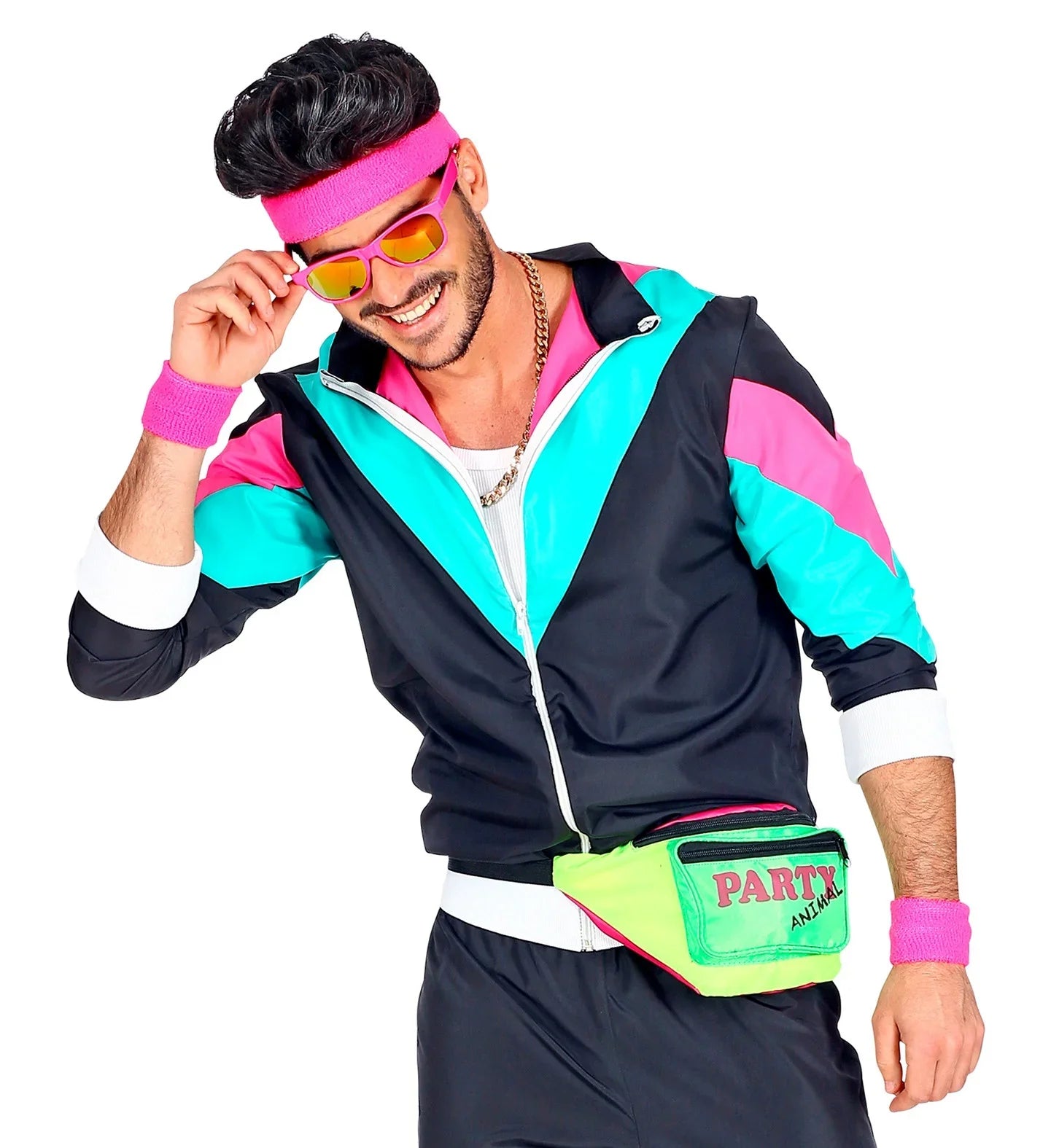 Set Años 80 De Riñonera Y Gorra - Estilo Funky Y Divertido | Perfecto Para Fiestas, Carnaval | Ajustable Y Práctico