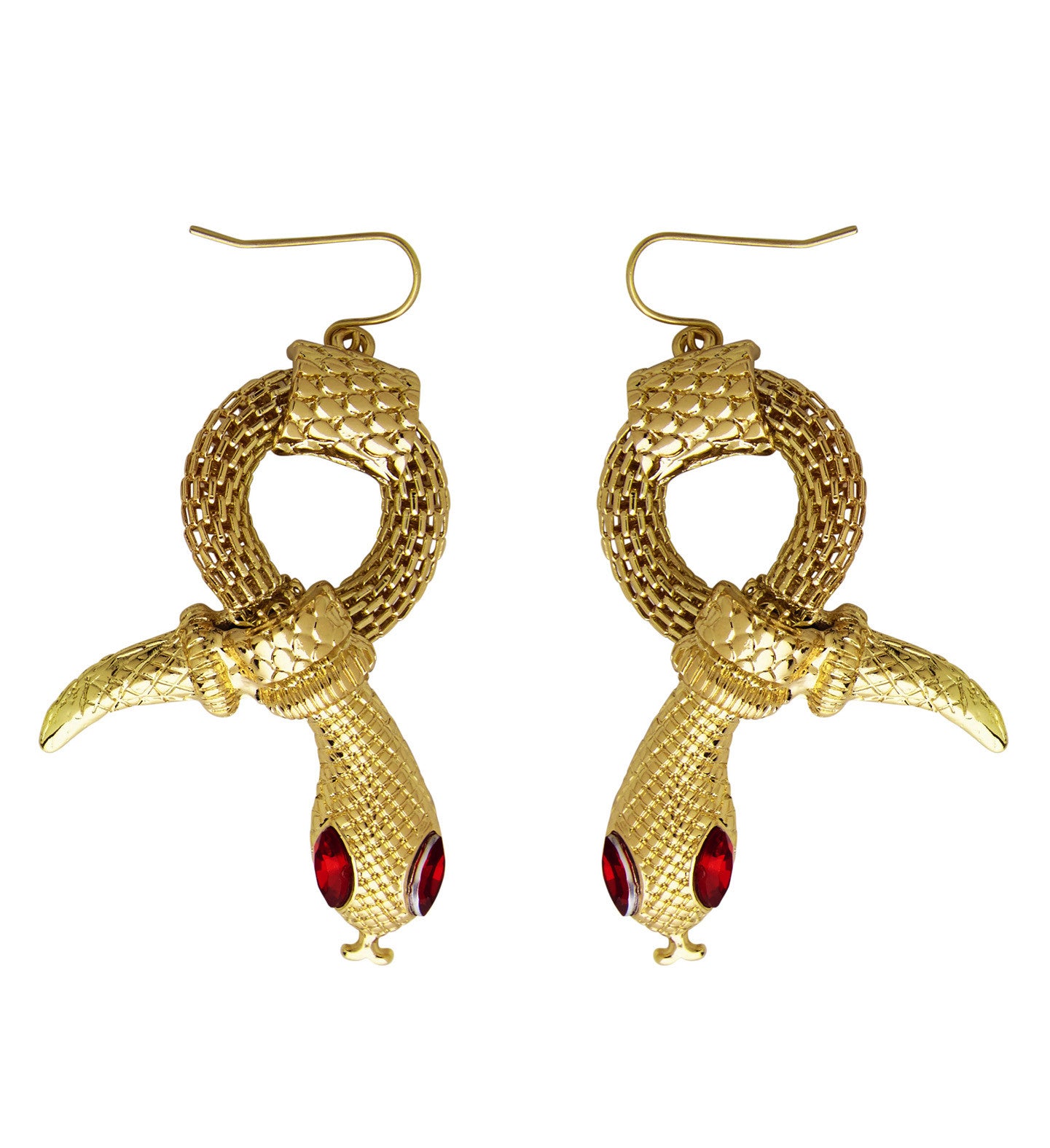 Pendientes de Egipcia Dorados con Forma de Serpiente Complementos Egipcios Disfraces Simon