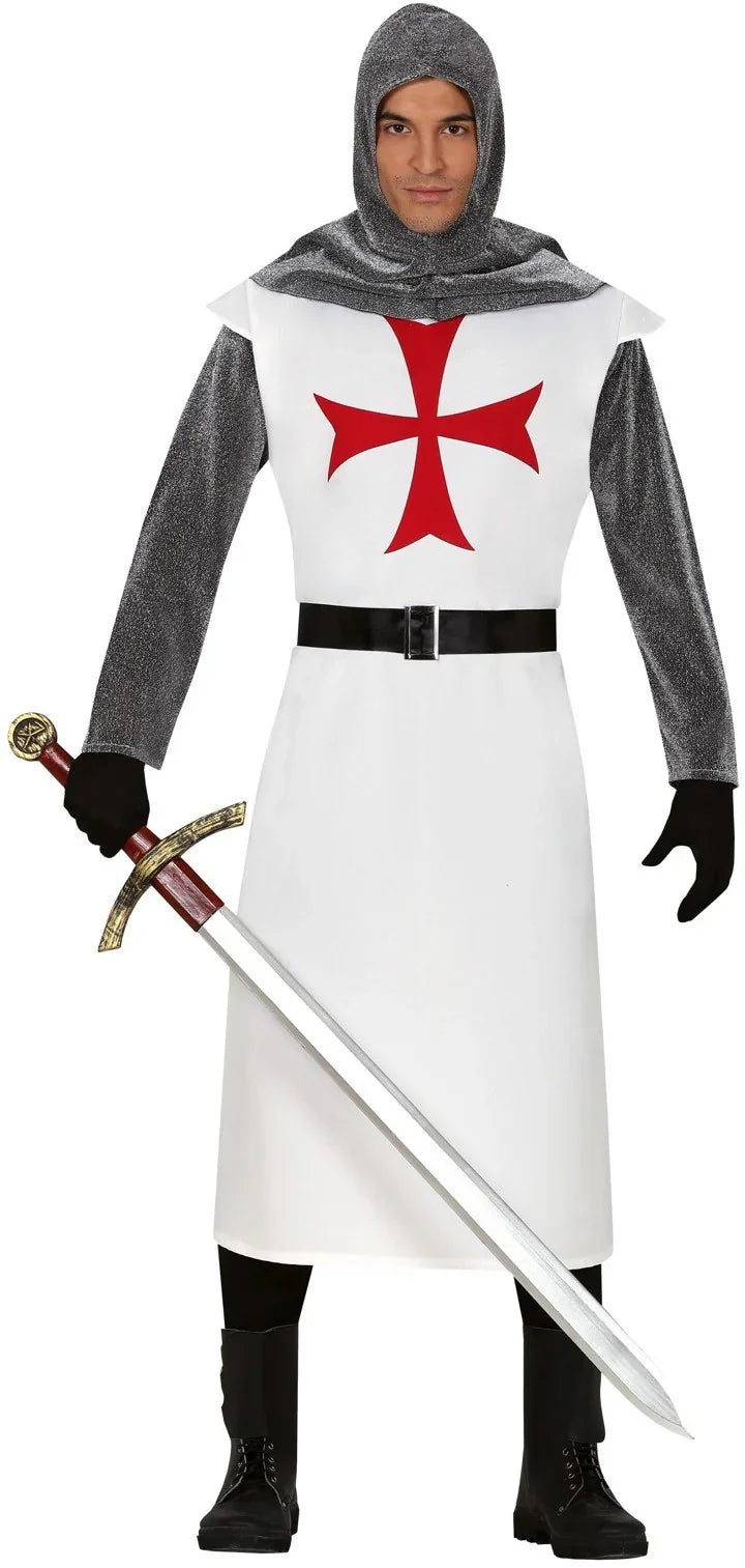 Disfraz de Cruzado Templario Blanco para Adulto Caballeros y Cruzados Medievales Guirca