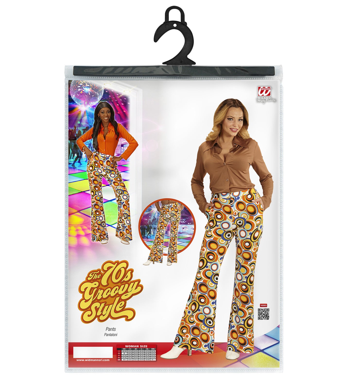 Pantalones de Campana Disco Multicolor para Mujer Disco Widmann