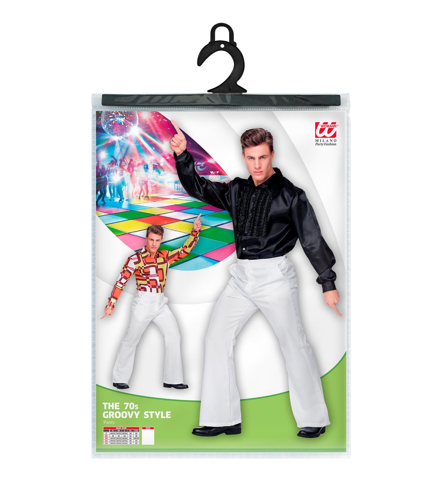 Pantalón de Campana Disco Blanco para Hombre Disco Widmann