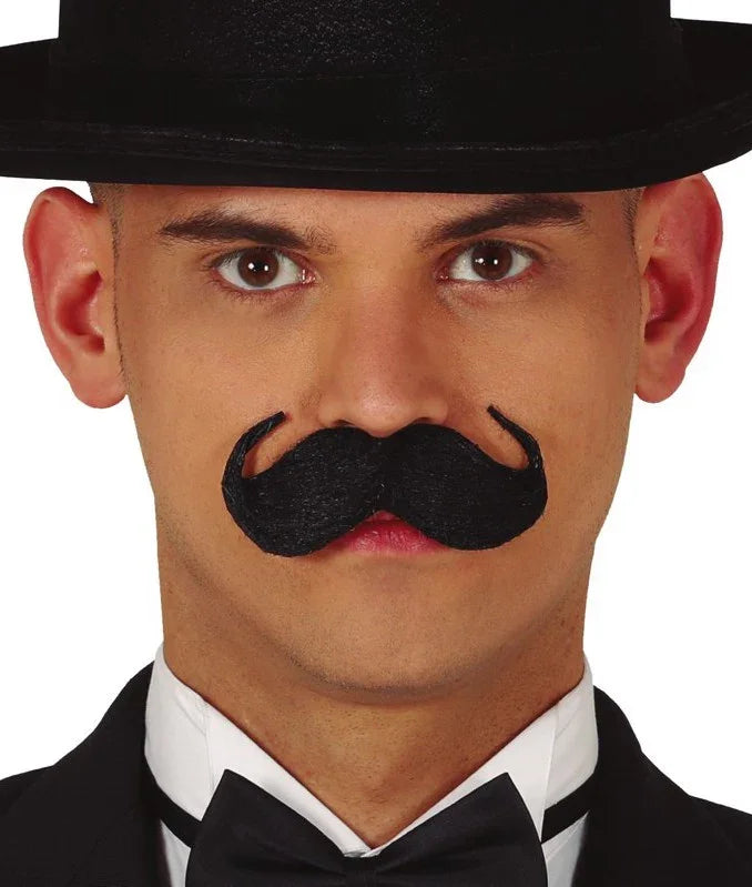 Bigote Negro con Puntas Barbas y Bigotes Guirca