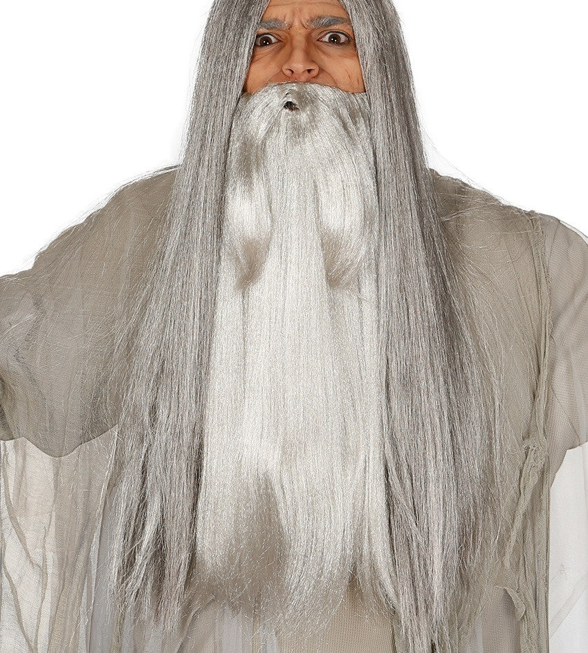 Barba de Mago Gris Extra Larga Barbas y Bigotes Guirca