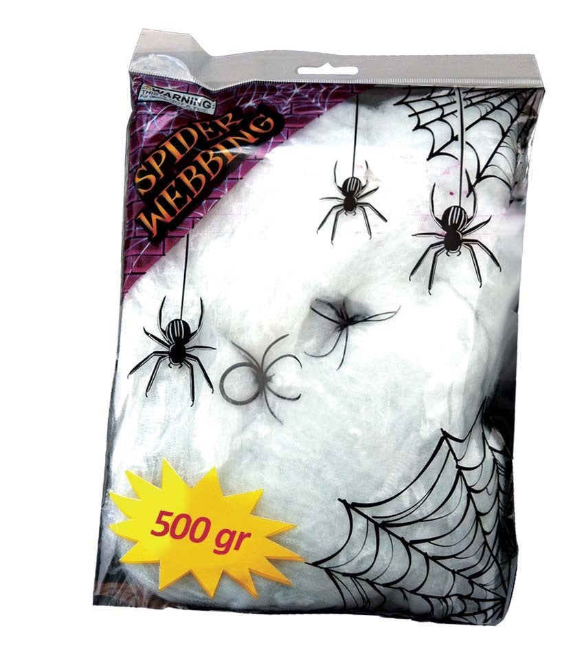 Bolsa de Telarañas con Arañas Negras de 500g Arañas y Telarañas Guirca